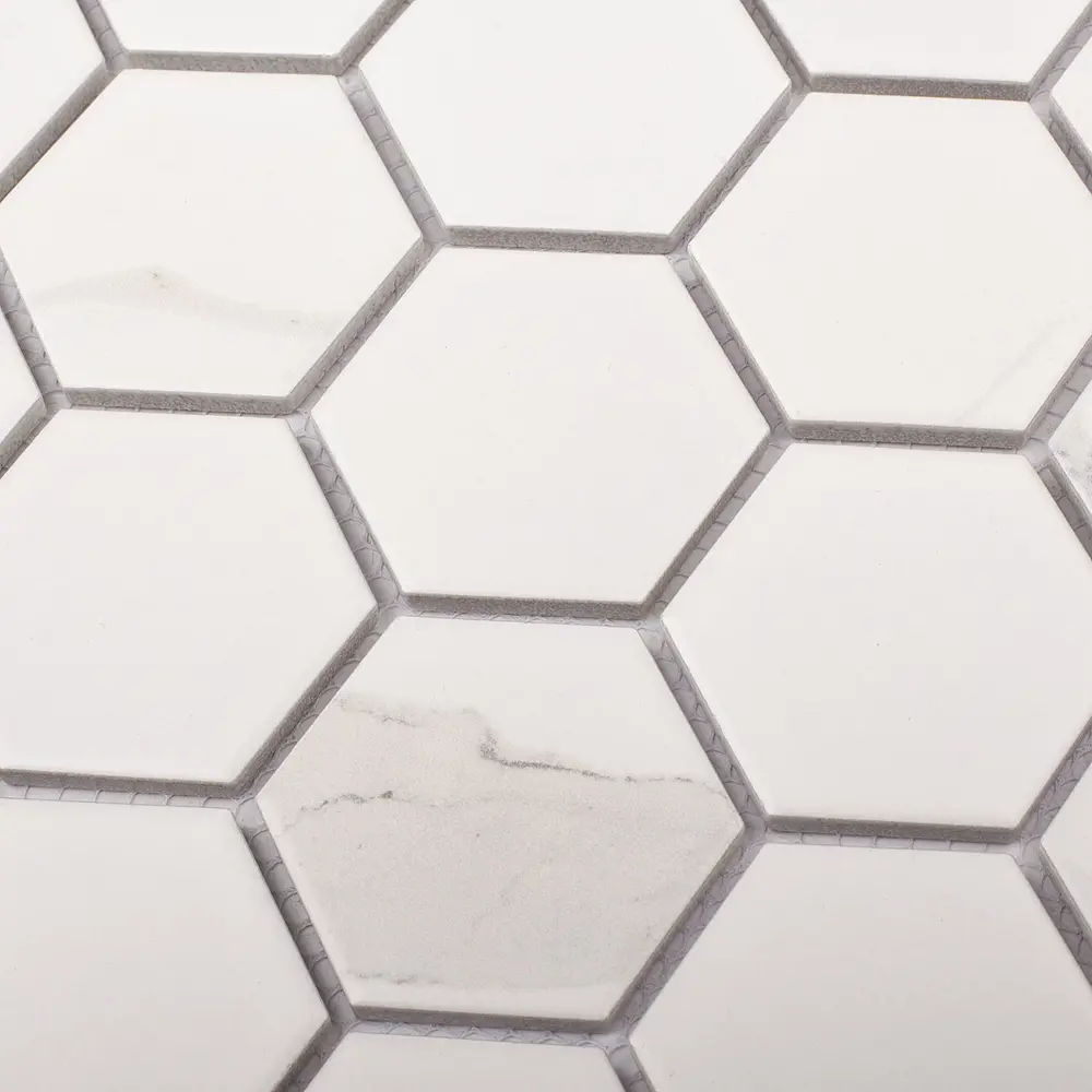 Фото 4 Мозаика керамическая Smart Mosaic Homework Hexagon Carrara Matt 27.1x28.2 см цвет серый Фото 4 Мозаика керамическая Smart Mosaic Homework Hexagon Carrara Matt 27.1x28.2 см цвет серый