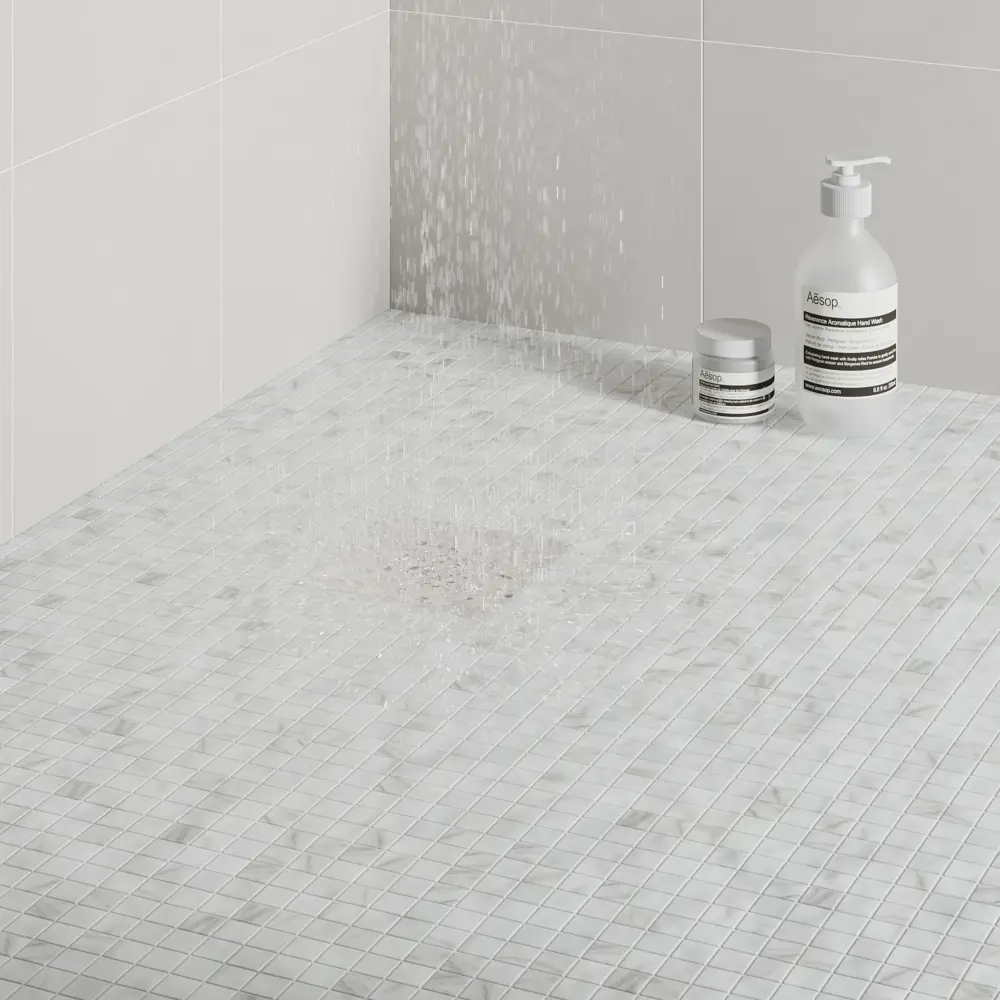 Фото 8 Мозаика Marble Antislip стекломасса 31.1x4.9 см цвет белый Фото 8 Мозаика Marble Antislip стекломасса 31.1x4.9 см цвет белый