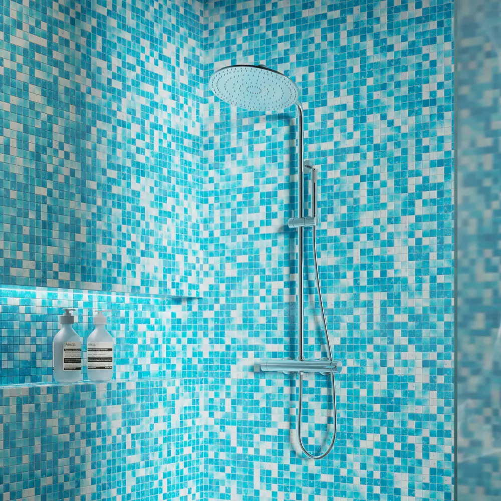 Фото 6 Мозаика Bluestone Antislip стекломасса 31.1x4.9 см цвет синий Фото 6 Мозаика Bluestone Antislip стекломасса 31.1x4.9 см цвет синий