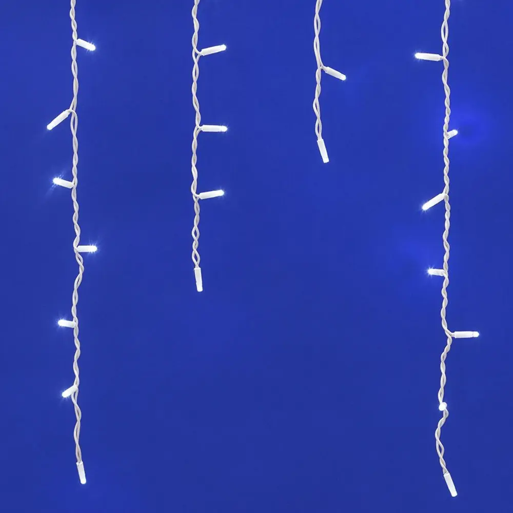 Фото Гирлянда светодиодная электрическая бахрома Uniel 3 м 200 LED холодный белый свет Фото Гирлянда светодиодная электрическая бахрома Uniel 3 м 200 LED холодный белый свет