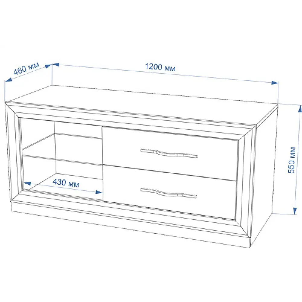Фото 2 Консоль Мэрдэс КА120 ШШ 120x55x45 см 2 ящика ЛДСП цвет коричневый