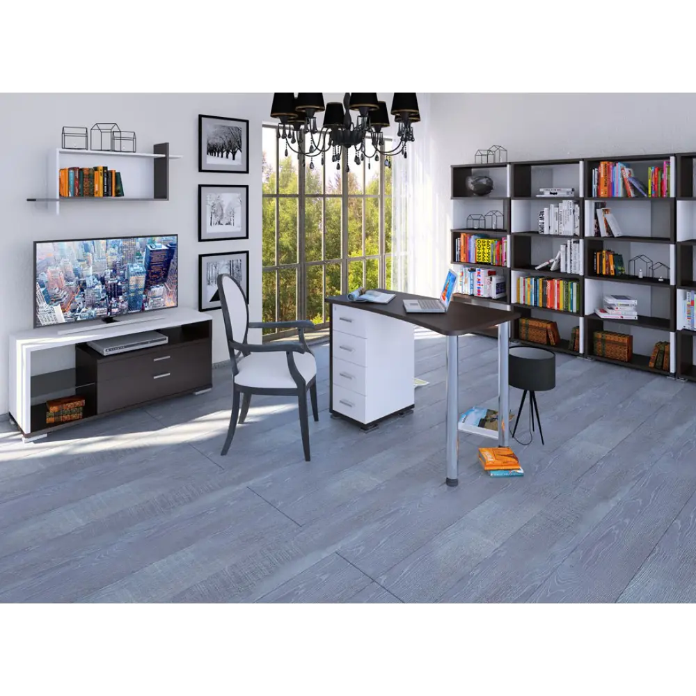 Фото 6 Полка Мэрдэс ПК-16 БЕВ 100x24 см ЛДСП цвет венге/белый жемчуг Фото 6 Полка Мэрдэс ПК-16 БЕВ 100x24 см ЛДСП цвет венге/белый жемчуг