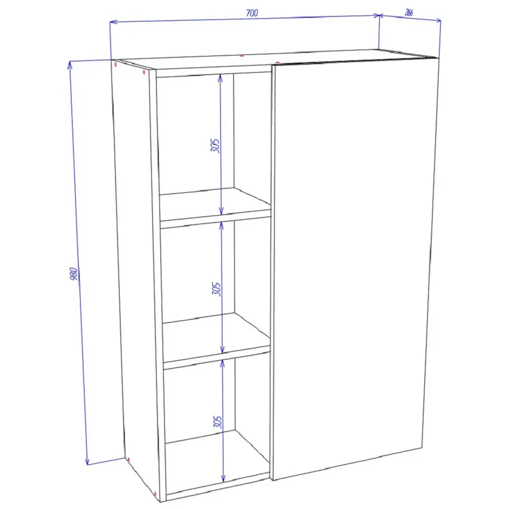 Фото 2 Шкаф Мэрдэс ШкН1 Ш-Ч 70x98x27 см ЛДСП цвет коричневый Фото 2 Шкаф Мэрдэс ШкН1 Ш-Ч 70x98x27 см ЛДСП цвет коричневый