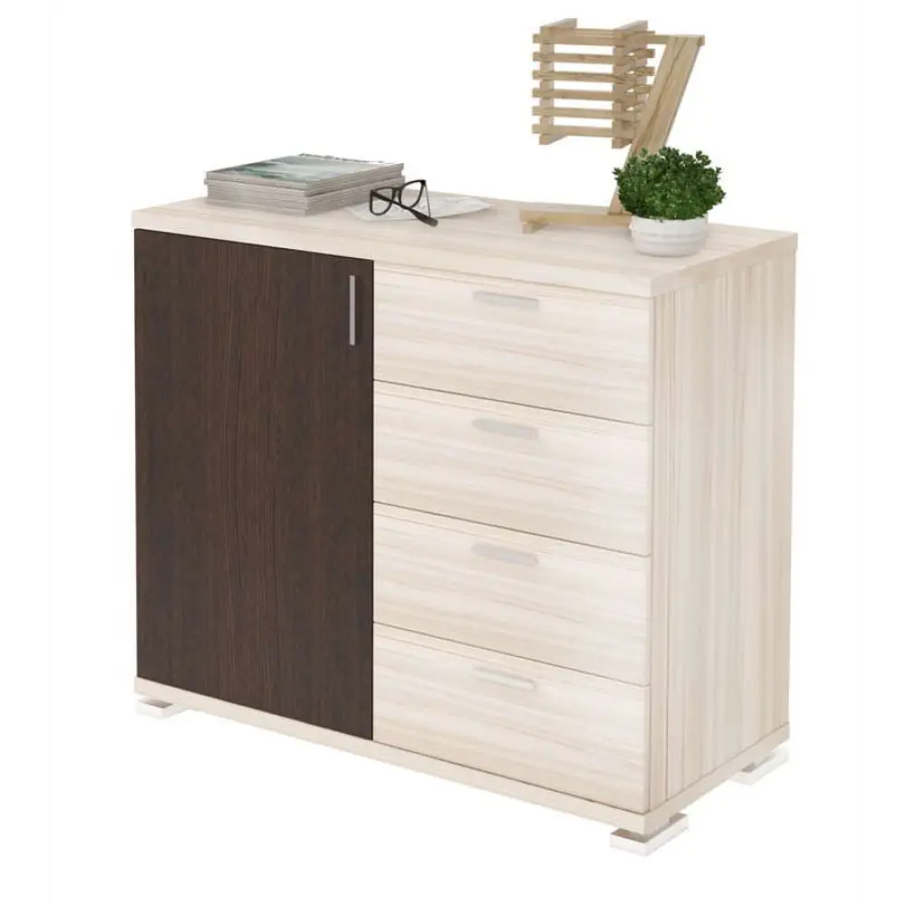 Фото 6 Тумба с выдвижными ящиками Мэрдэс ТБ-4МН ВК 90x79.20x42.70 4 ящика ЛДСП цвет венге Фото 6 Тумба с выдвижными ящиками Мэрдэс ТБ-4МН ВК 90x79.20x42.70 4 ящика ЛДСП цвет венге