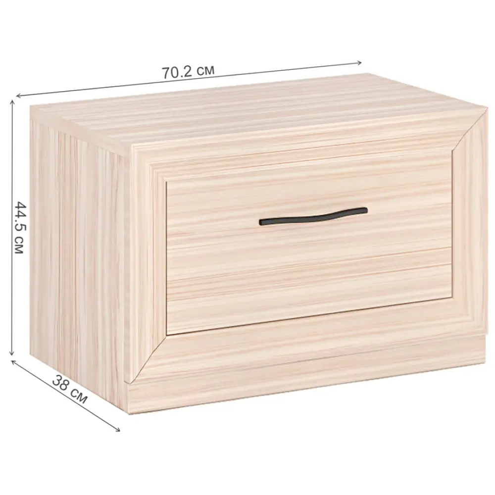 Фото 2 Тумба с выдвижными ящиками Мэрдэс ТбЯ КШок 70.20x44.50x38 1 ящик ЛДСП цвет карамель Фото 2 Тумба с выдвижными ящиками Мэрдэс ТбЯ КШок 70.20x44.50x38 1 ящик ЛДСП цвет карамель