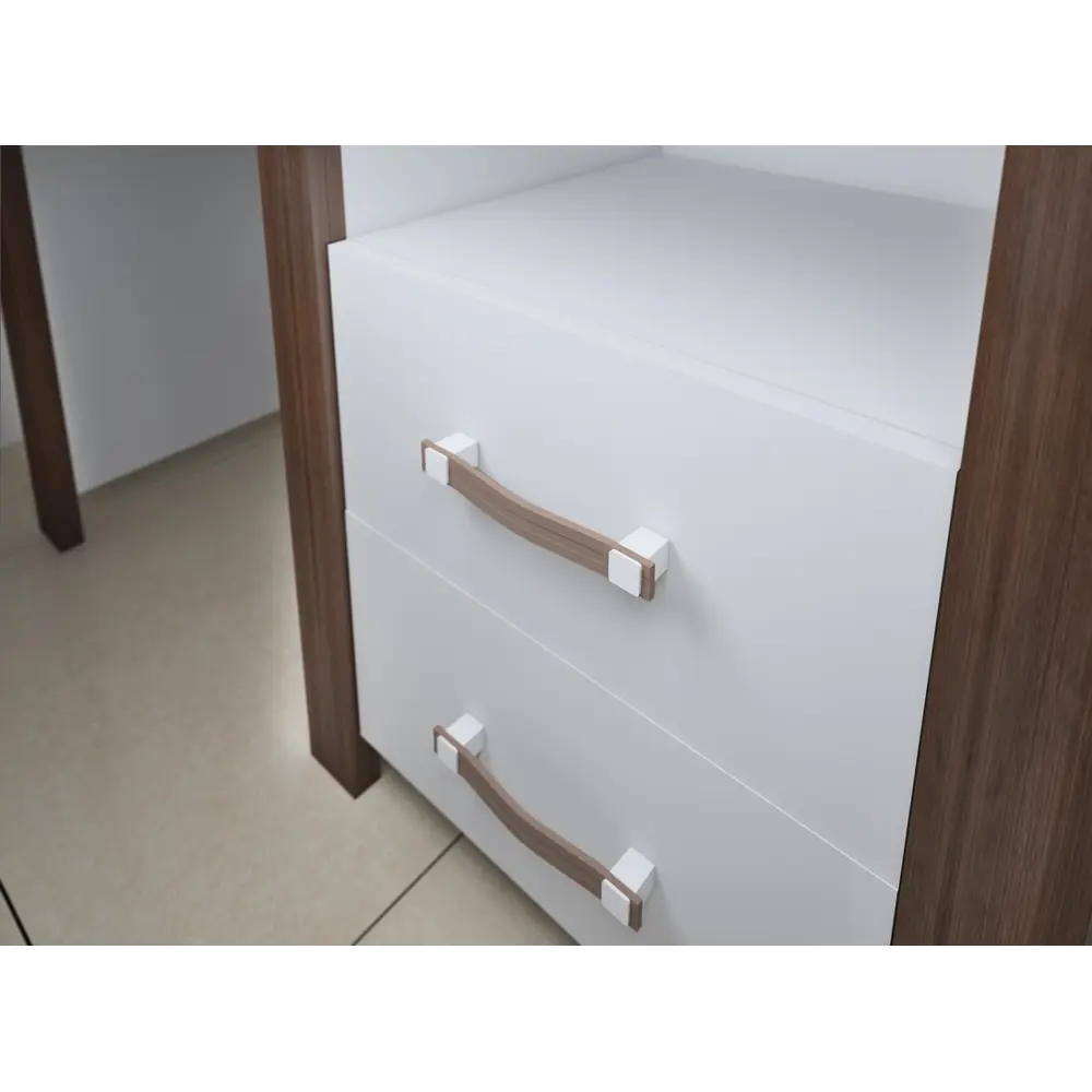 Фото 5 Тумба прикроватная Мэрдэс ТКД ШБЕ 60x52x36 см 2 ящика ЛДСП цвет белый Фото 5 Тумба прикроватная Мэрдэс ТКД ШБЕ 60x52x36 см 2 ящика ЛДСП цвет белый