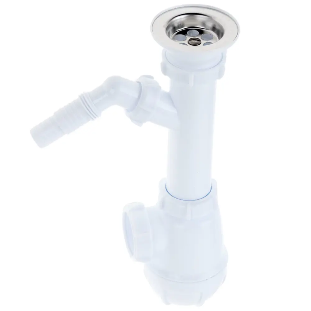 Фото Сифон Aquant 1 1/2"х40 мм с отводом для стиральной машины Фото Сифон Aquant 1 1/2"х40 мм с отводом для стиральной машины