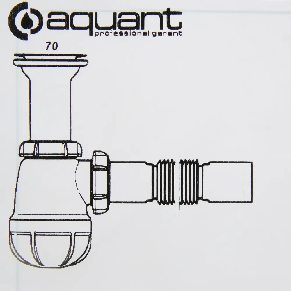 Фото 3 Сифон для мойки Aquant 1 1/2" x 40/50 мм с удлиненной горловиной с пластиковой решеткой Фото 3 Сифон для мойки Aquant 1 1/2" x 40/50 мм с удлиненной горловиной с пластиковой решеткой