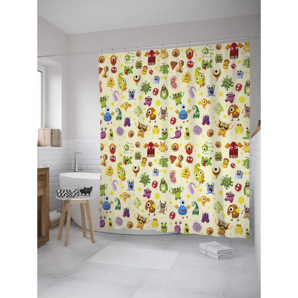 Фото Шторка для ванной комнаты JoyArty sc_31408 200x180см цвет синий Фото Шторка для ванной комнаты JoyArty sc_31408 200x180см цвет синий