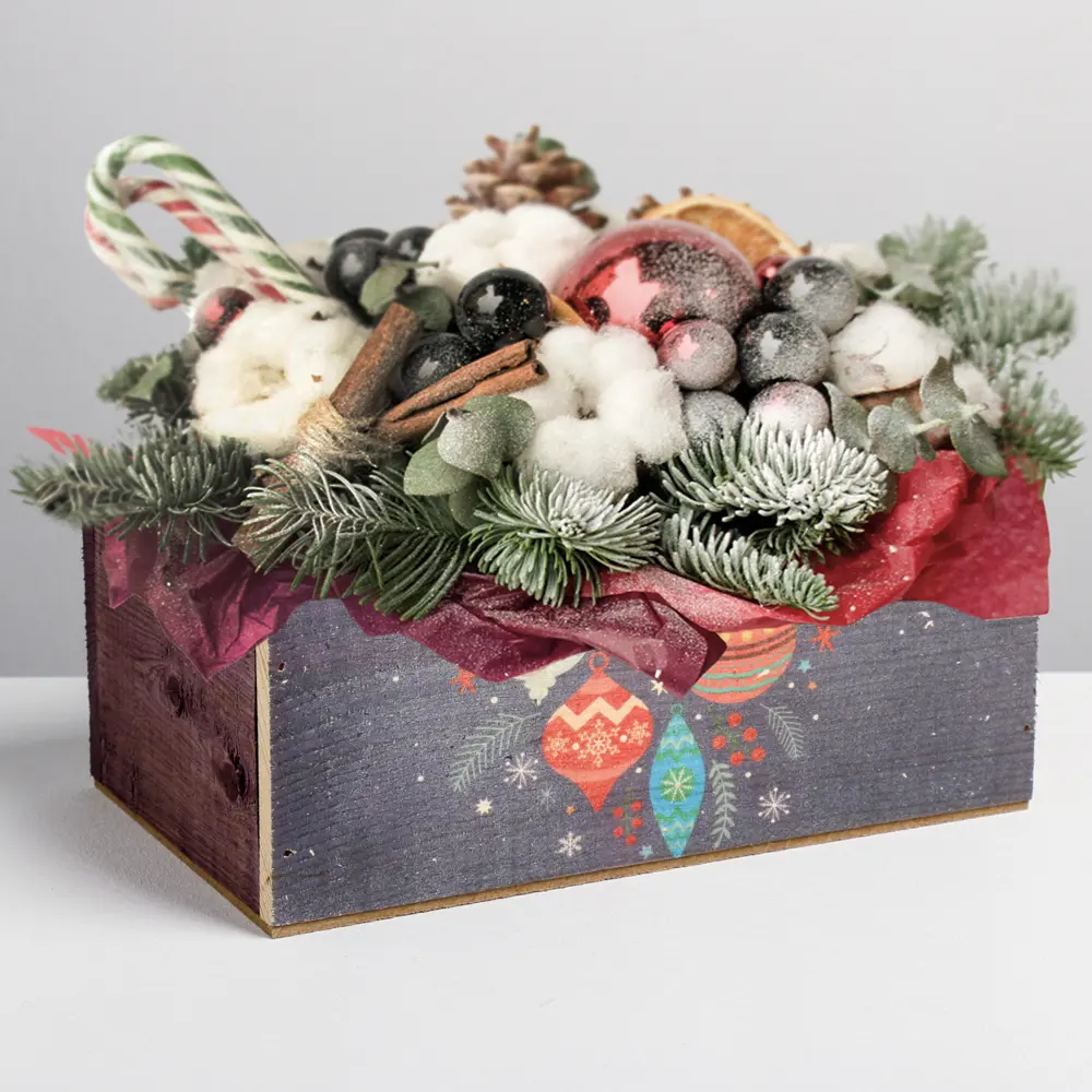 Фото Деревянный ящик без ручки «Шарики» 24.5x14.5x9 см Фото Деревянный ящик без ручки «Шарики» 24.5x14.5x9 см