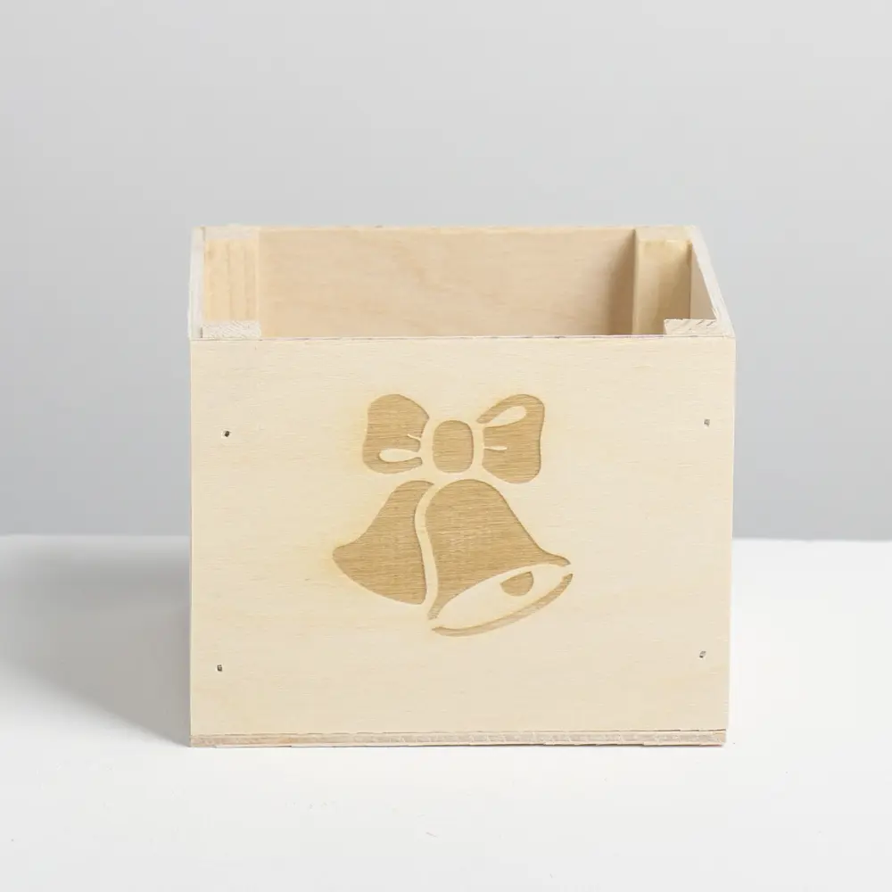 Фото 3 Кашпо деревянное «Колокольчик» без ручки 12.5x10.5x9.5 см