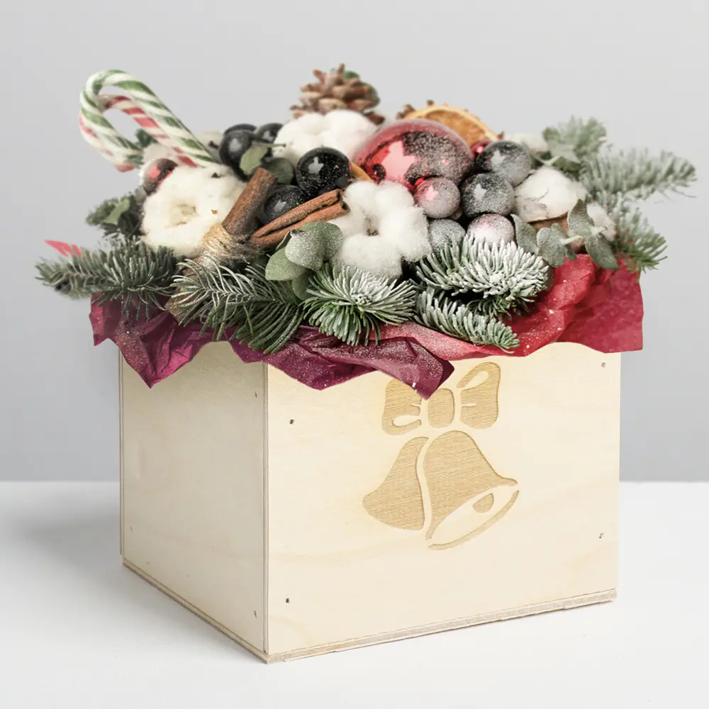 Фото Кашпо деревянное «Колокольчик» без ручки 12.5x10.5x9.5 см