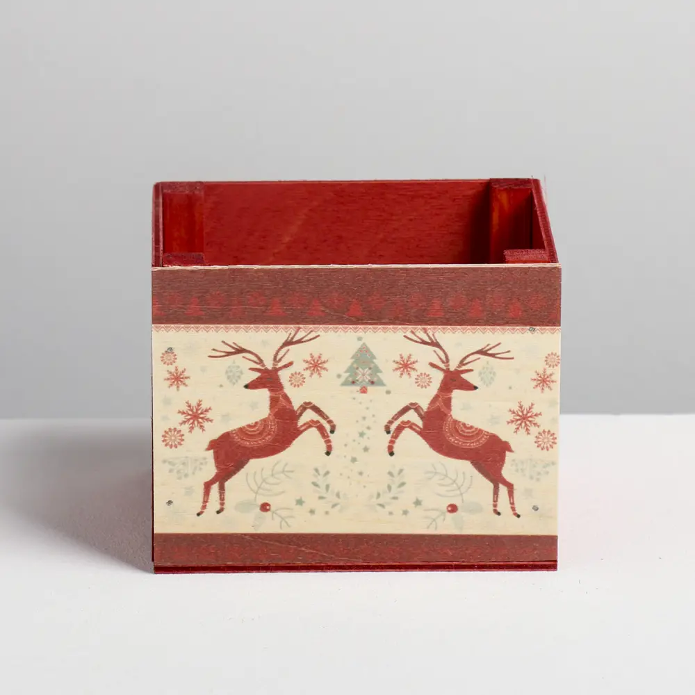 Фото 3 Кашпо деревянное «Скандинавия» без ручки 12.5x10.5x9.5 см