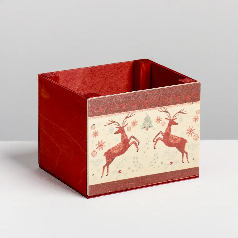 Фото 2 Кашпо деревянное «Скандинавия» без ручки 12.5x10.5x9.5 см