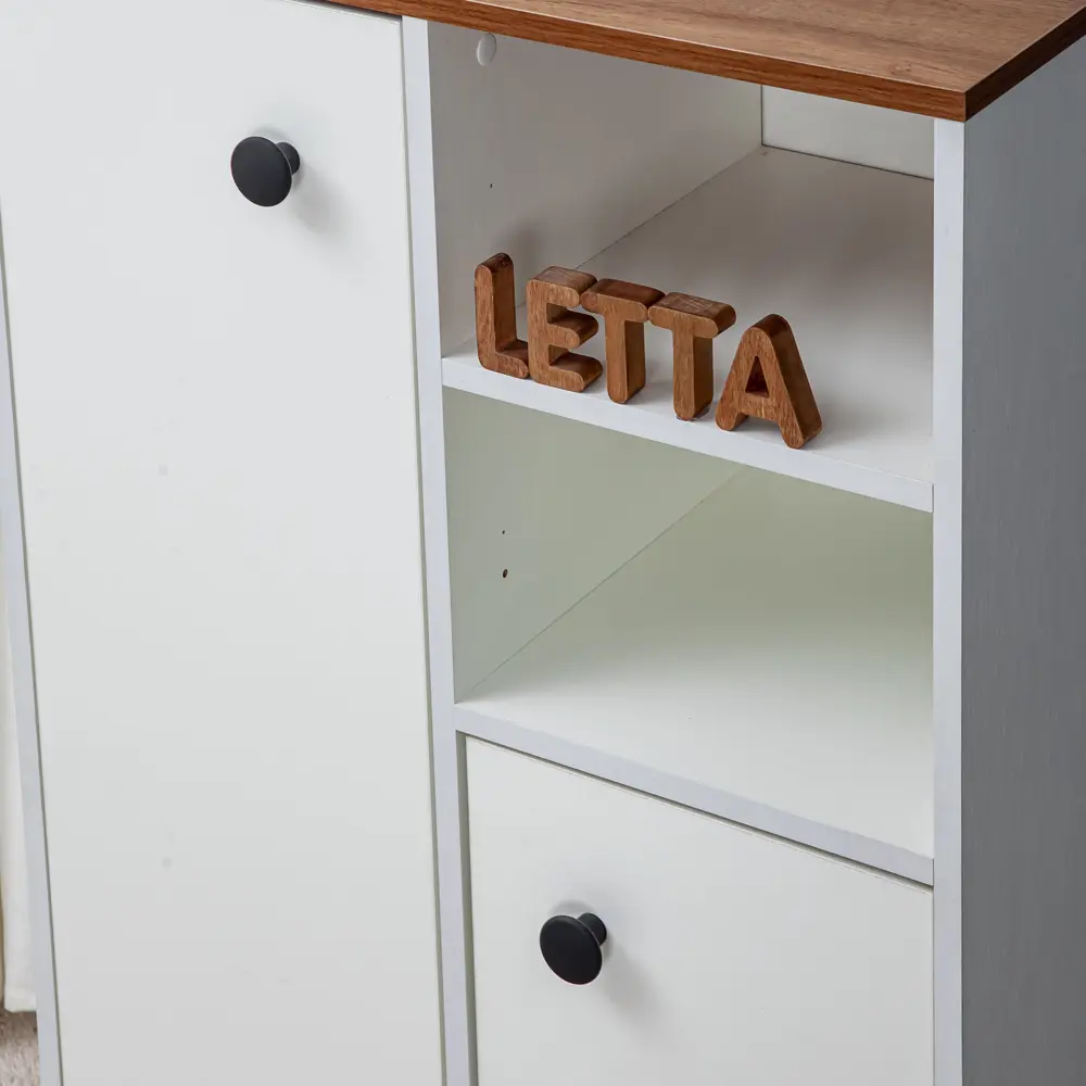 Фото 7 Комод комбинированный Letta Neoletta 65x35.4x94.4 см ЛДСП цвет белый/дуб