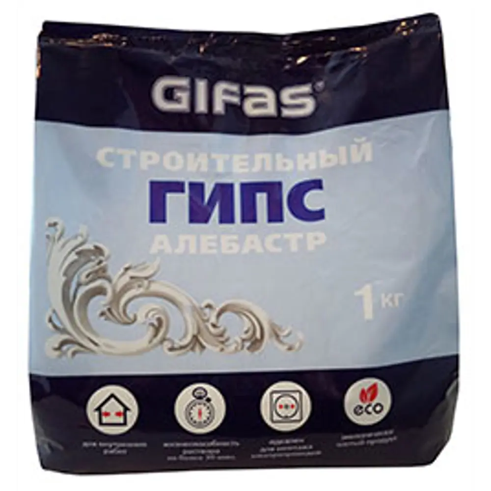Фото Гипс строительный Алебастр Gifas 1 кг Фото Гипс строительный Алебастр Gifas 1 кг