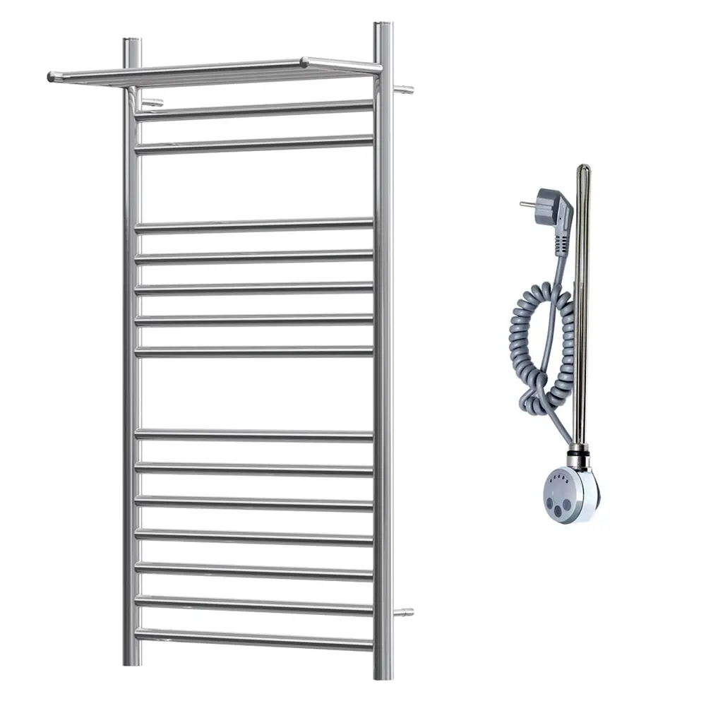 Фото 4 Полотенцесушитель электрический Point Аврора Премиум PN10150SPE П14 500x1000 мм 300 Вт с терморегулятором лесенка цвет хром Фото 4 Полотенцесушитель электрический Point Аврора Премиум PN10150SPE П14 500x1000 мм 300 Вт с терморегулятором лесенка цвет хром