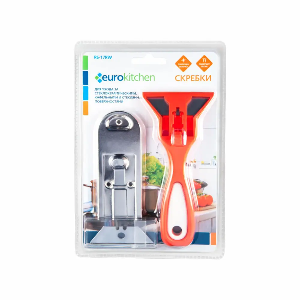 Фото Скребок Eurokitchen металл/пластик цвет красный RS-17RW Фото Скребок Eurokitchen металл/пластик цвет красный RS-17RW
