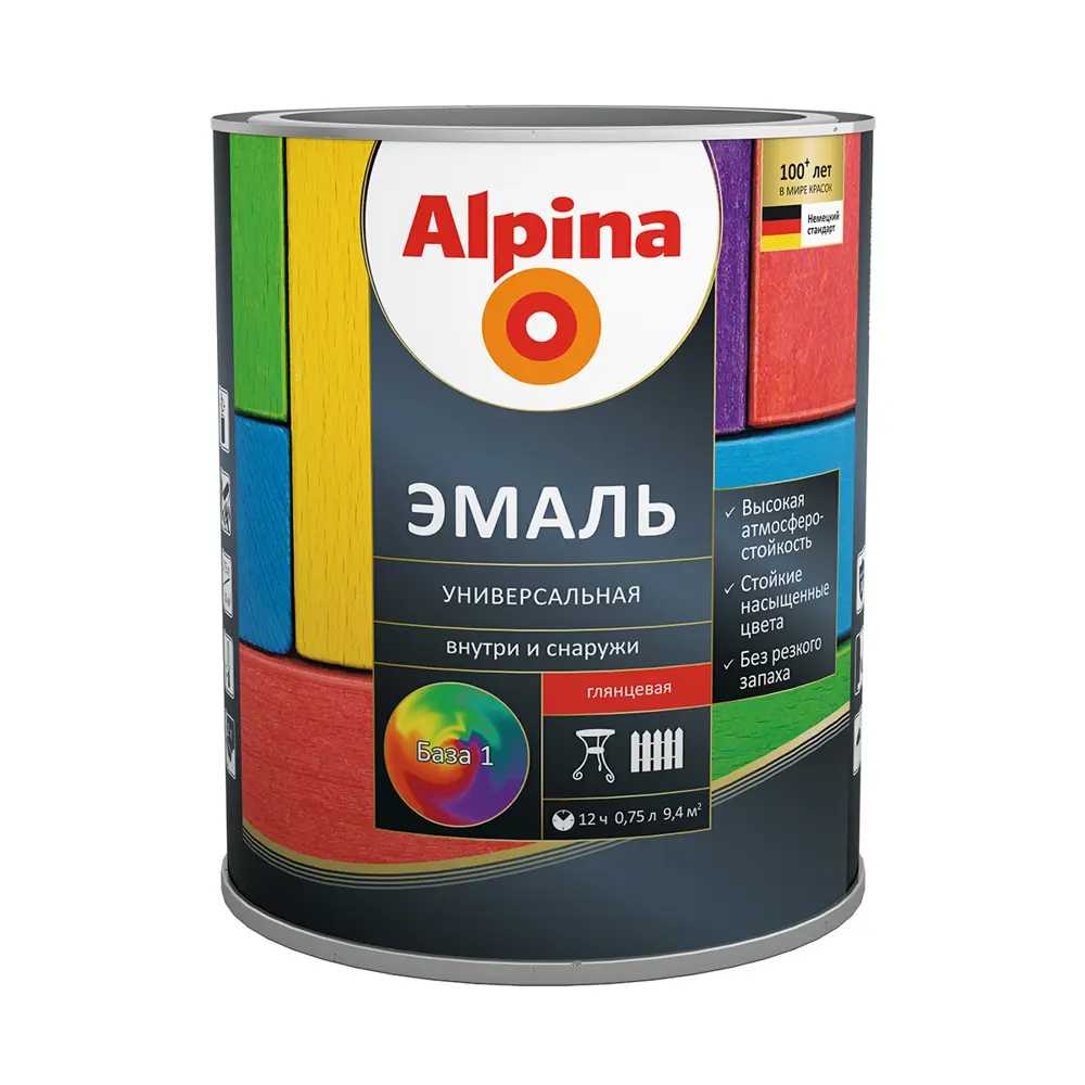 Фото Эмаль ALPINA 242236 цвет белый 0.75 л Фото Эмаль ALPINA 242236 цвет белый 0.75 л