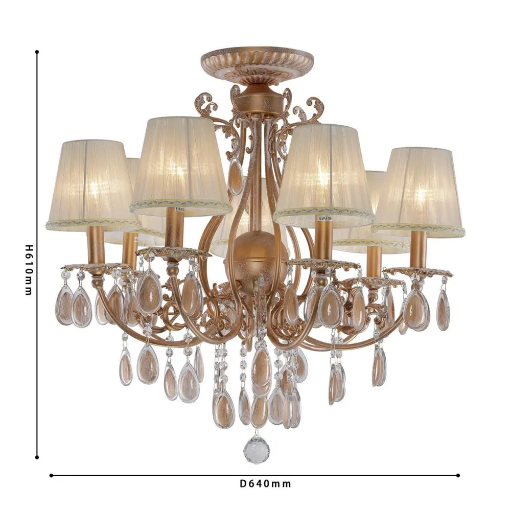 Фото 3 Люстра подвесная FAVOURITE 2442-7U DIADEMA 7 ламп 14 м² цвет жёлтый золотой Фото 3 Люстра подвесная FAVOURITE 2442-7U DIADEMA 7 ламп 14 м² цвет жёлтый золотой