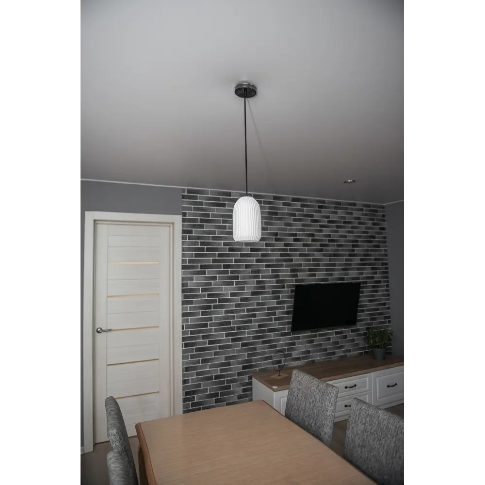 Фото 3 Светильник подвесной ЕВРОЛИТ Style9005 Style 1 лампа 2 м² цвет белый Фото 3 Светильник подвесной ЕВРОЛИТ Style9005 Style 1 лампа 2 м² цвет белый
