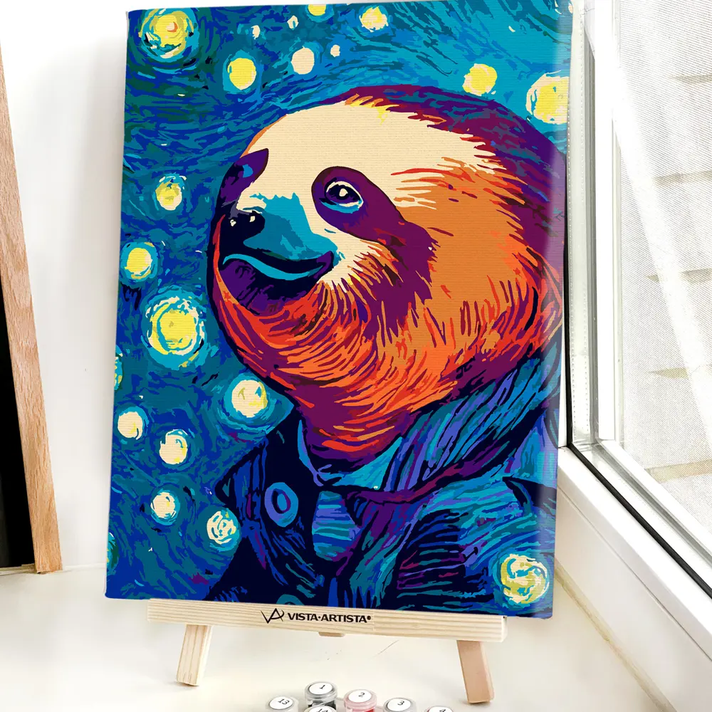 Фото 11 Картина по номерам Red panda Ленивец в стиле Ван Гога 30x40 см Фото 11 Картина по номерам Red panda Ленивец в стиле Ван Гога 30x40 см