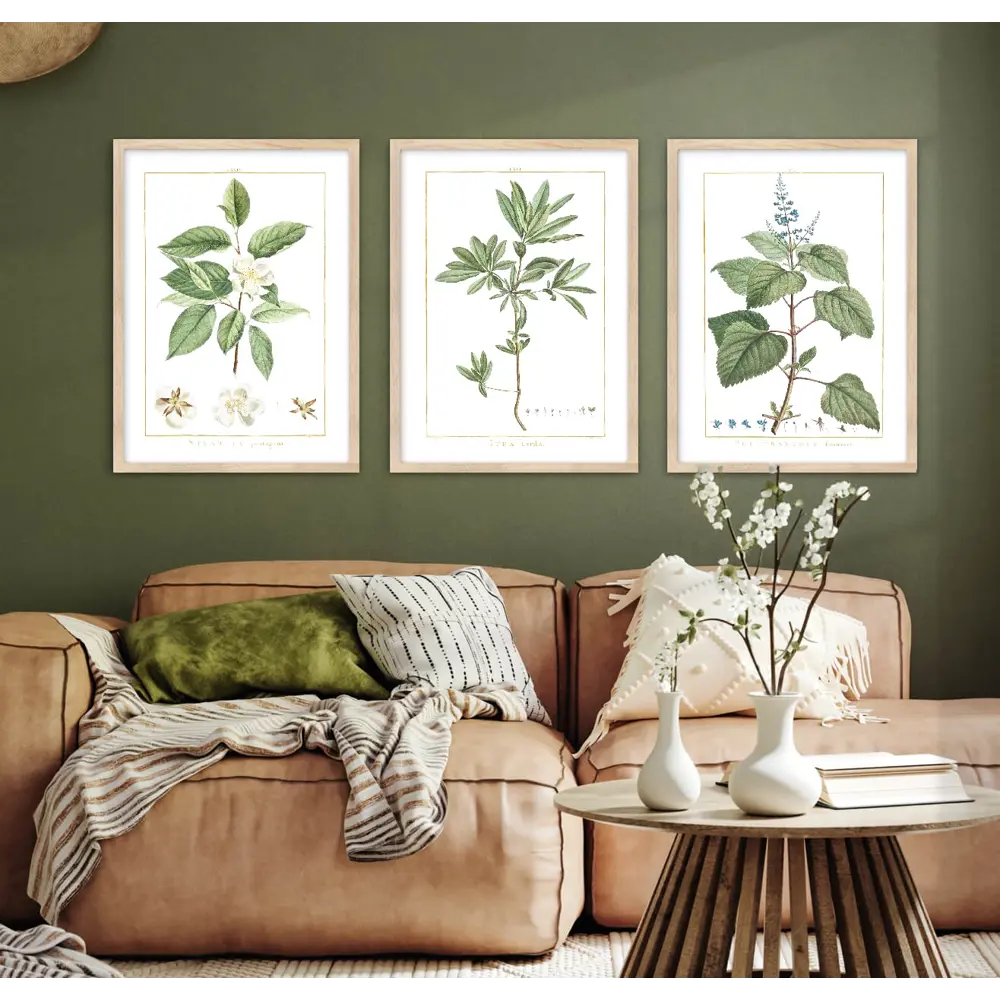 Фото Постер 28 картин Ботаническая иллюстрация растения в стиле прованс 70x50 см без рамы