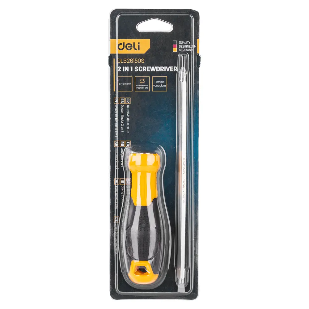 Фото 3 Отвертка двухсторонняя Deli Tools DL626150S, PH2/SL6x150 мм Фото 3 Отвертка двухсторонняя Deli Tools DL626150S, PH2/SL6x150 мм