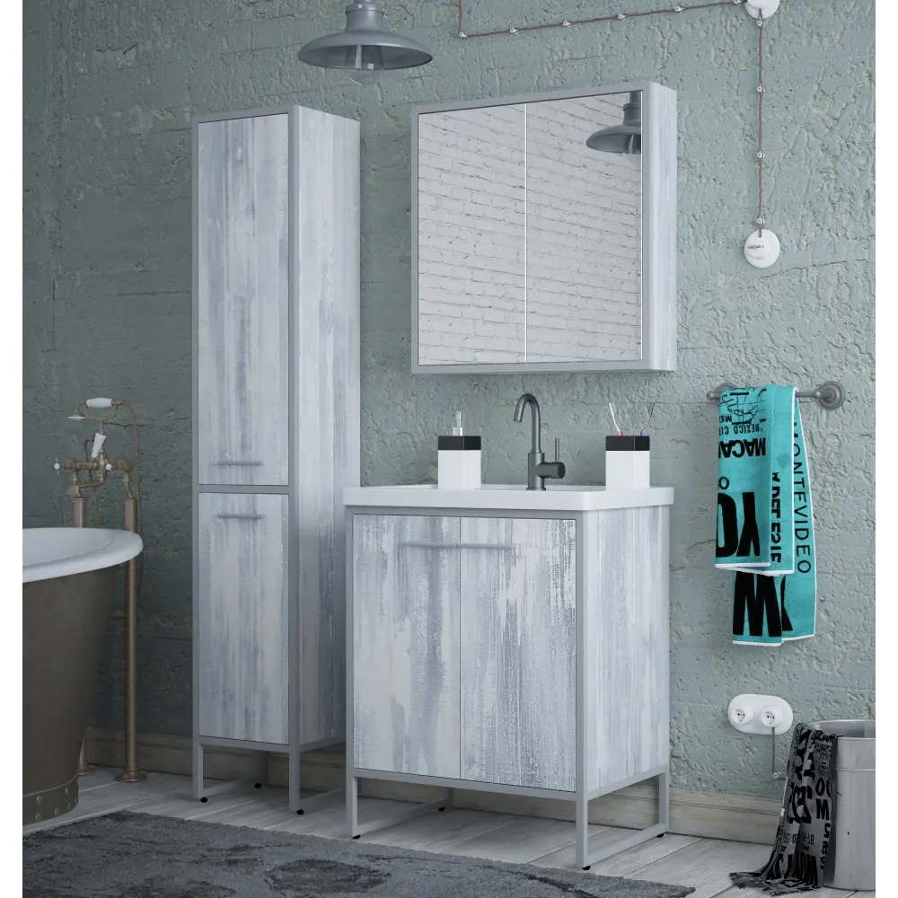 Фото Тумба под раковину напольная Corozo SD-00000308 56см цвет серый Фото Тумба под раковину напольная Corozo SD-00000308 56см цвет серый