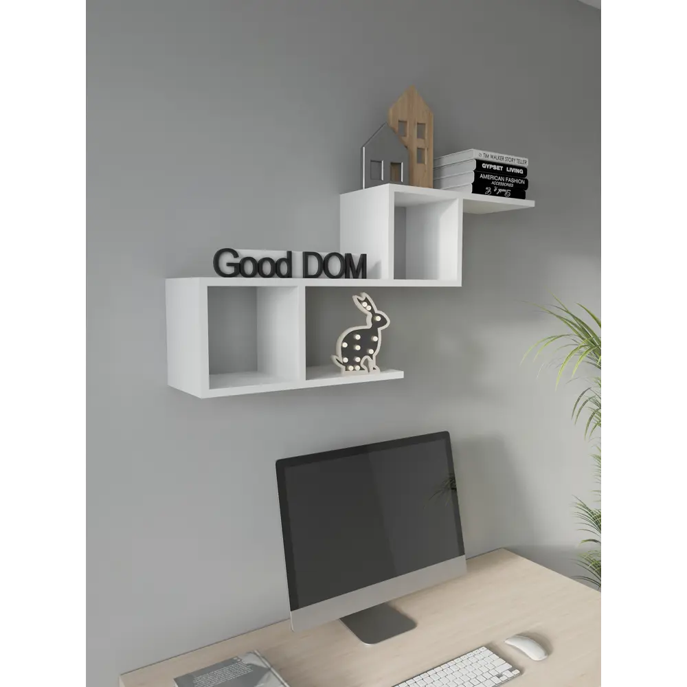 Фото 2 Полка Good-дом Декор 70x20 см ЛДСП цвет белый Фото 2 Полка Good-дом Декор 70x20 см ЛДСП цвет белый