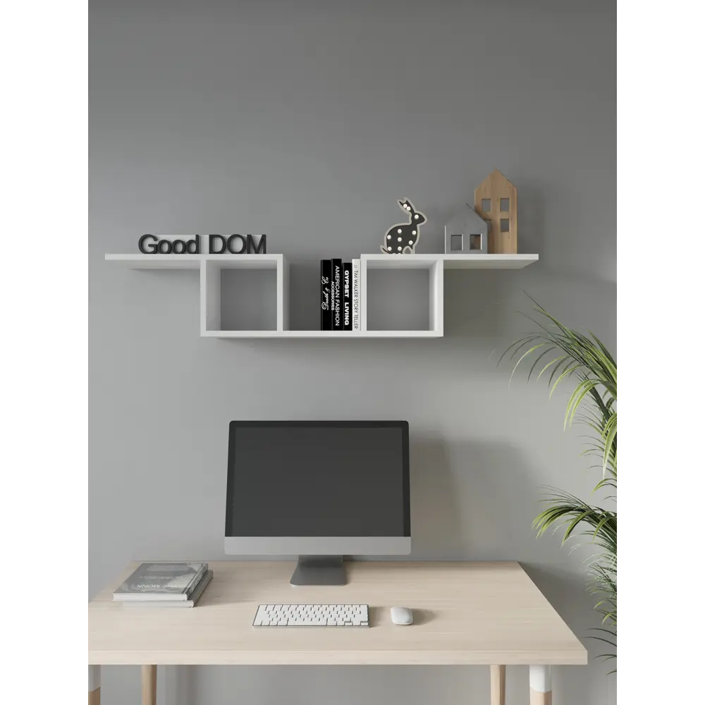 Фото 6 Полка Good-дом Декор 70x20 см ЛДСП цвет белый Фото 6 Полка Good-дом Декор 70x20 см ЛДСП цвет белый