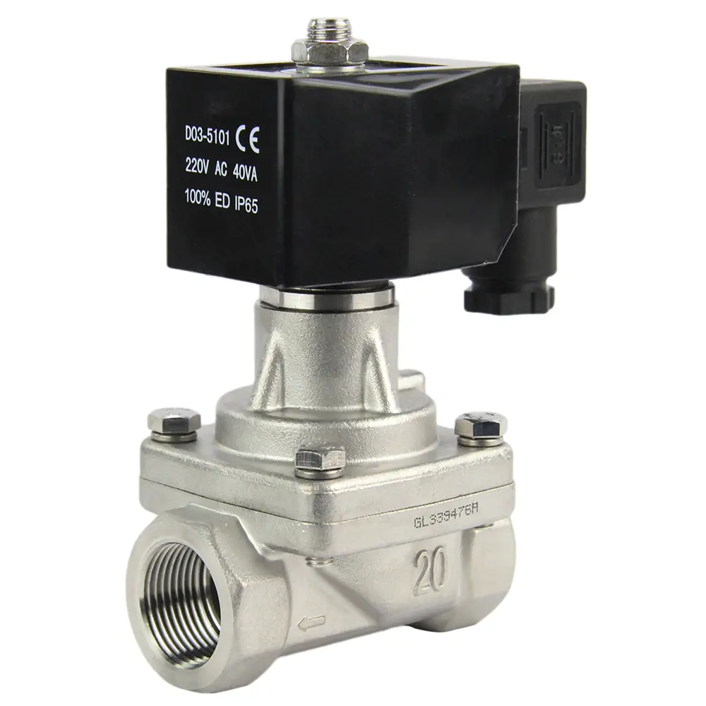 Фото Клапан электромагнитный соленоидный двухходовой Dn.ru 1" 10 бар внутренняя резьба нержавеющая сталь D130-01190 Фото Клапан электромагнитный соленоидный двухходовой Dn.ru 1" 10 бар внутренняя резьба нержавеющая сталь D130-01190