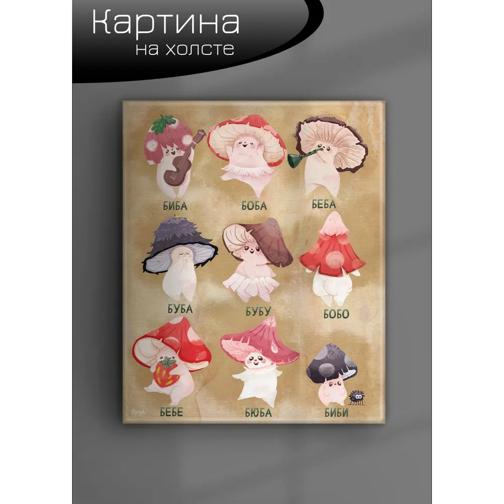 Фото 6 Картина на холсте Грибочки 40x50 см Фото 6 Картина на холсте Грибочки 40x50 см