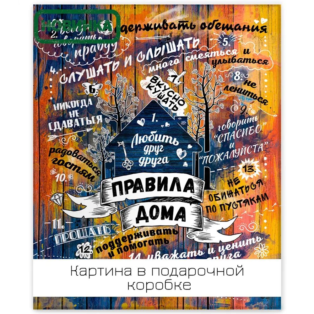 Фото Картина на холсте Правила счастья 40x50 см Фото Картина на холсте Правила счастья 40x50 см