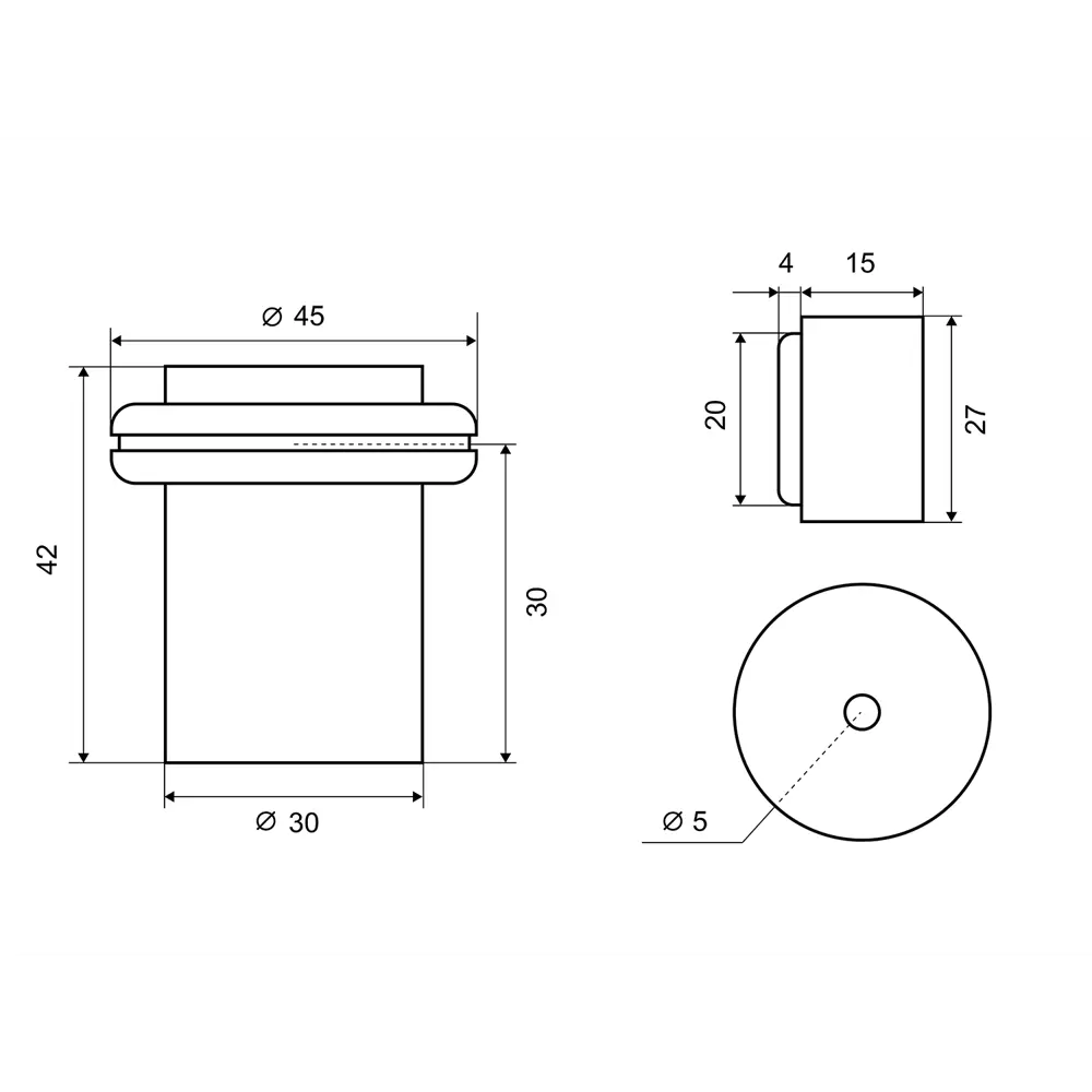 Фото 4 Стопор Palladium 05 - М PB 3x4.3см цвет латунь Фото 4 Стопор Palladium 05 - М PB 3x4.3см цвет латунь