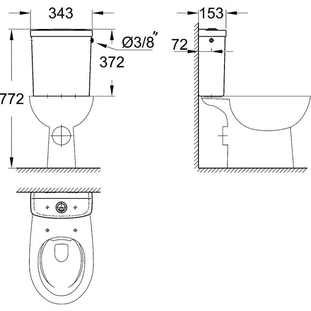 Фото 2 Бачок для унитаза Grohe 39437000 двойной слив нижний подвод Фото 2 Бачок для унитаза Grohe 39437000 двойной слив нижний подвод