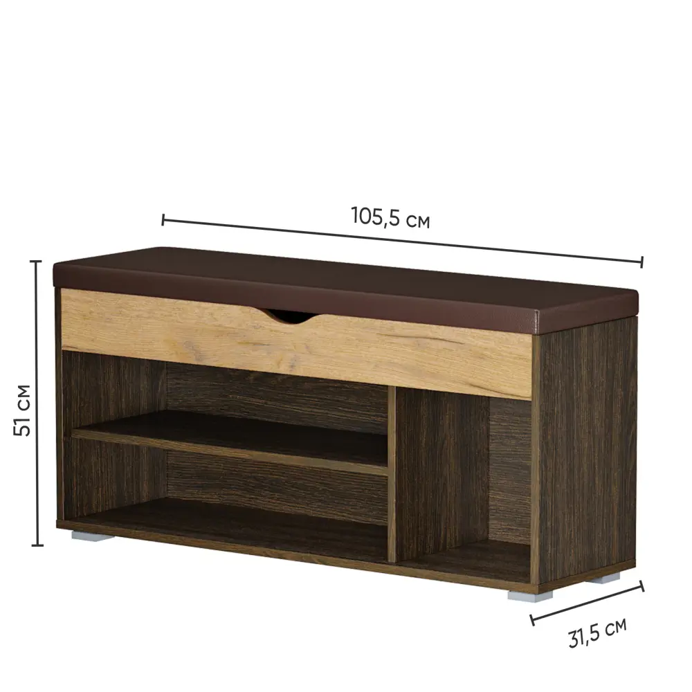 Фото 2 Тумба напольная Моби 32x51x106 см цвет венге/дуб крафт Фото 2 Тумба напольная Моби 32x51x106 см цвет венге/дуб крафт