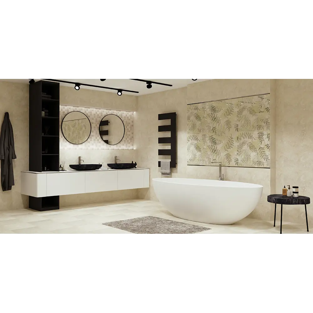 Фото 2 Панно настенное Azori Verona Natura Crema 63x126 см гладкий цвет бежевый, 4 шт. Фото 2 Панно настенное Azori Verona Natura Crema 63x126 см гладкий цвет бежевый, 4 шт.