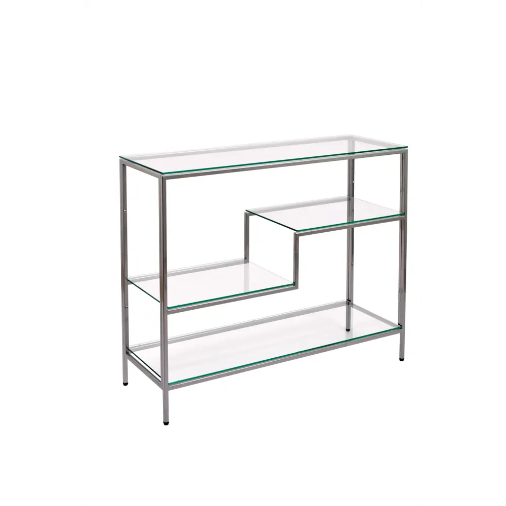 Фото Консоль напольная Allconsoles 1011-CS clear 100x80x35 см сталь цвет серебряный Фото Консоль напольная Allconsoles 1011-CS clear 100x80x35 см сталь цвет серебряный