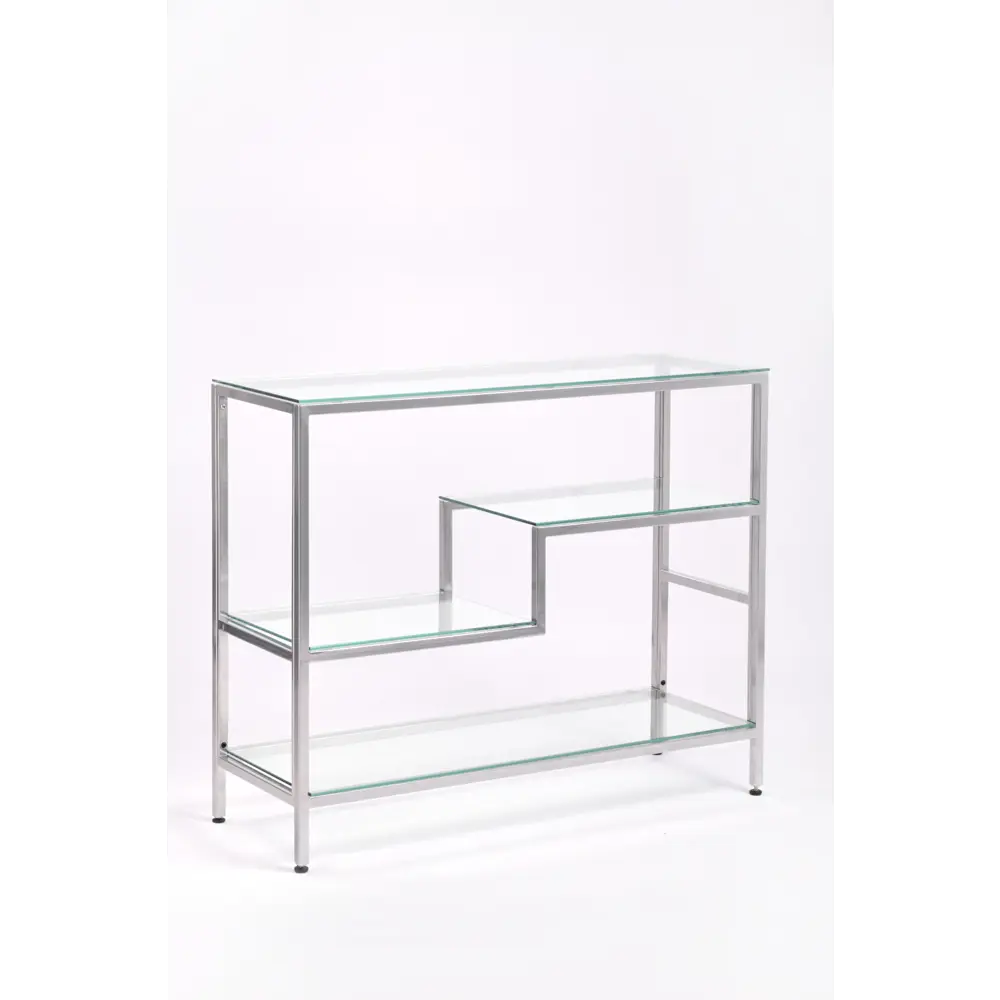 Фото 4 Консоль напольная Allconsoles 1011-CS clear 100x80x35 см сталь цвет серебряный Фото 4 Консоль напольная Allconsoles 1011-CS clear 100x80x35 см сталь цвет серебряный
