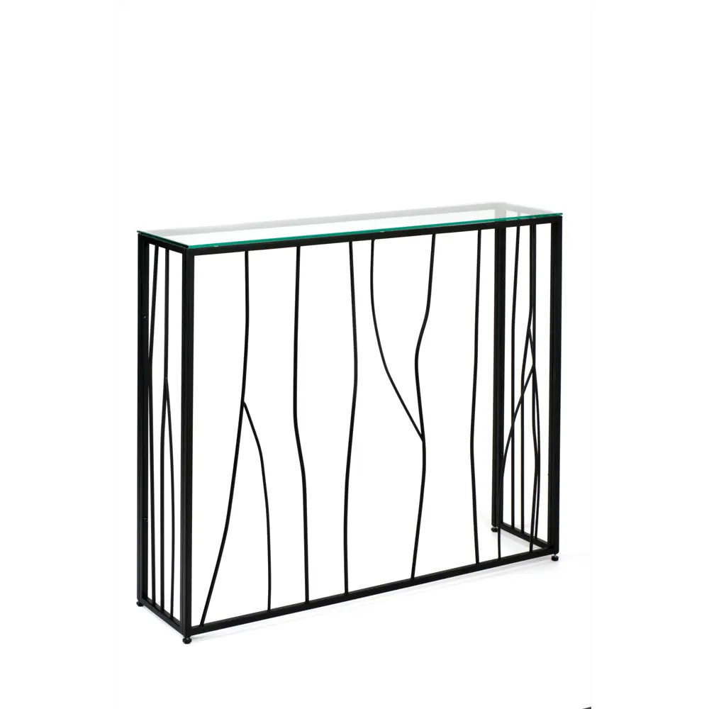 Фото 2 Консоль напольная Allconsoles 1022-CB clear 100x80x25 см сталь цвет черный Фото 2 Консоль напольная Allconsoles 1022-CB clear 100x80x25 см сталь цвет черный