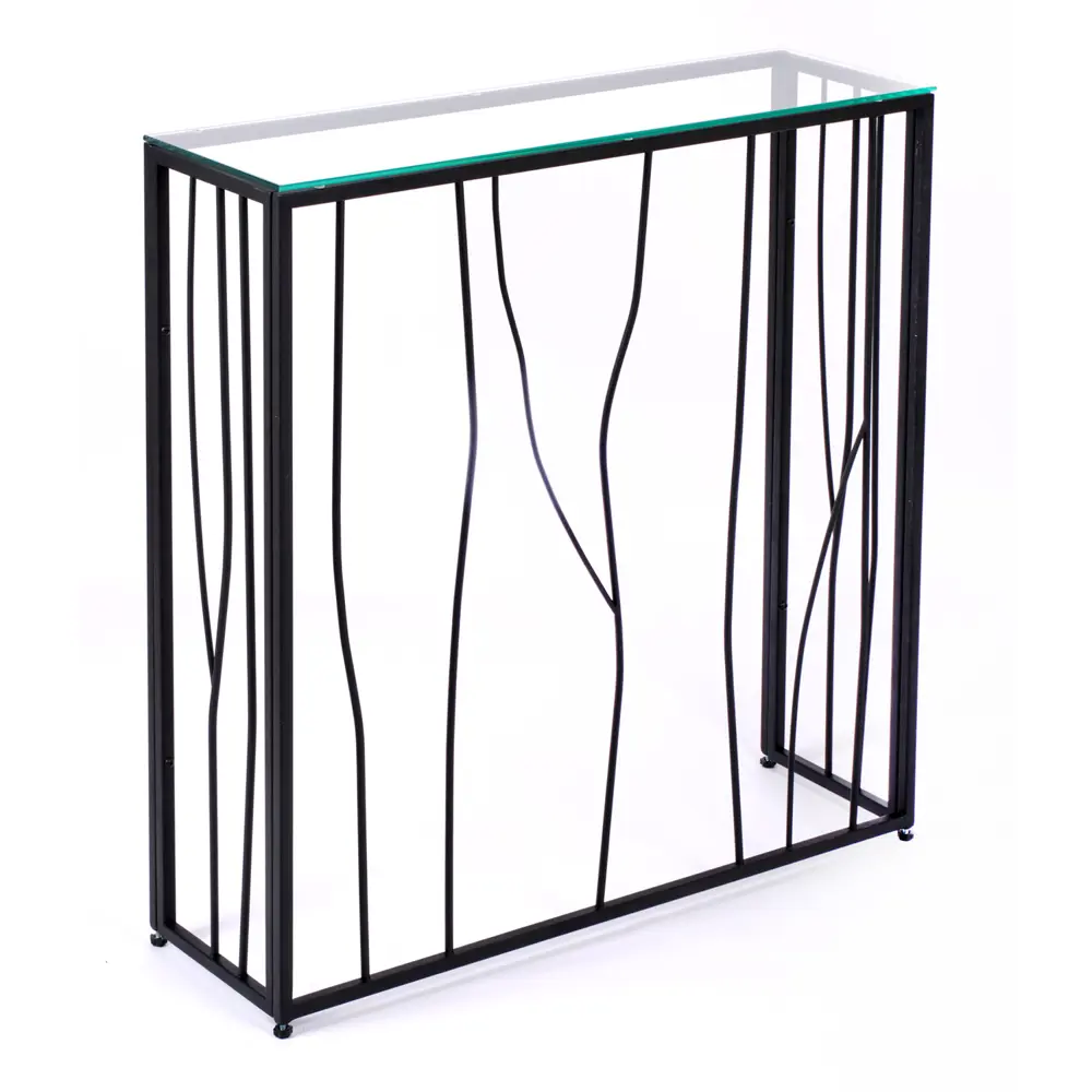 Фото Консоль напольная Allconsoles 1024-CB clear 80x80x25 см сталь цвет черный Фото Консоль напольная Allconsoles 1024-CB clear 80x80x25 см сталь цвет черный