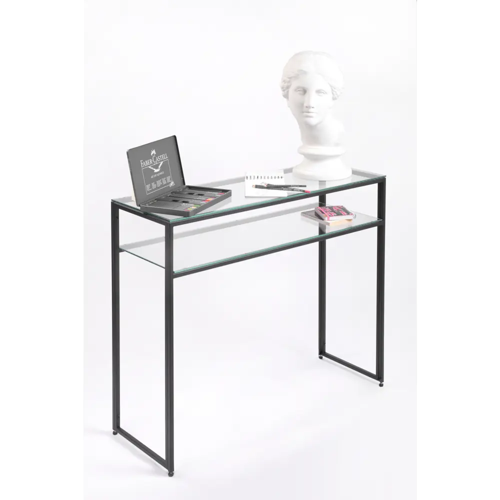 Фото 10 Консоль напольная Allconsoles 1041-CB clear 100x80x35 см сталь цвет черный Фото 10 Консоль напольная Allconsoles 1041-CB clear 100x80x35 см сталь цвет черный
