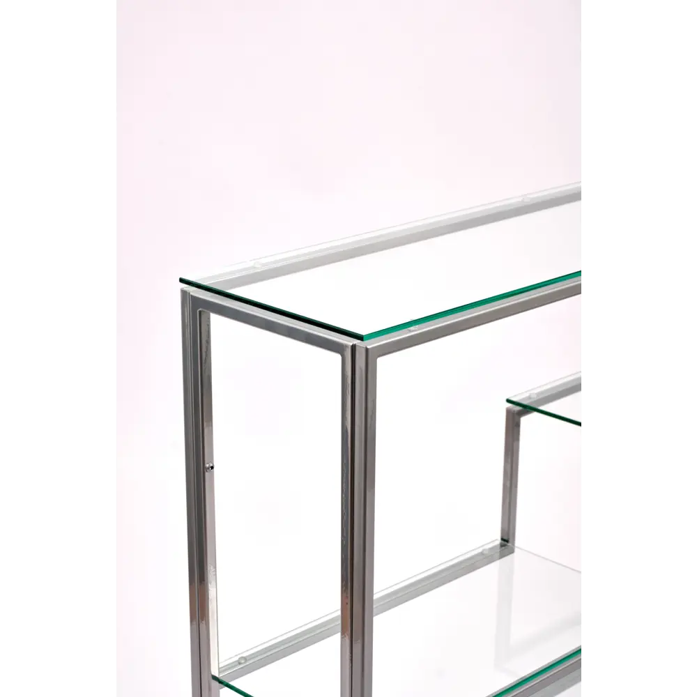 Фото 4 Консоль напольная Allconsoles 1012-CS clear 100x80x25 см сталь цвет серебряный Фото 4 Консоль напольная Allconsoles 1012-CS clear 100x80x25 см сталь цвет серебряный