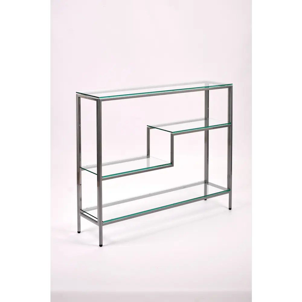 Фото 2 Консоль напольная Allconsoles 1012-CS clear 100x80x25 см сталь цвет серебряный Фото 2 Консоль напольная Allconsoles 1012-CS clear 100x80x25 см сталь цвет серебряный