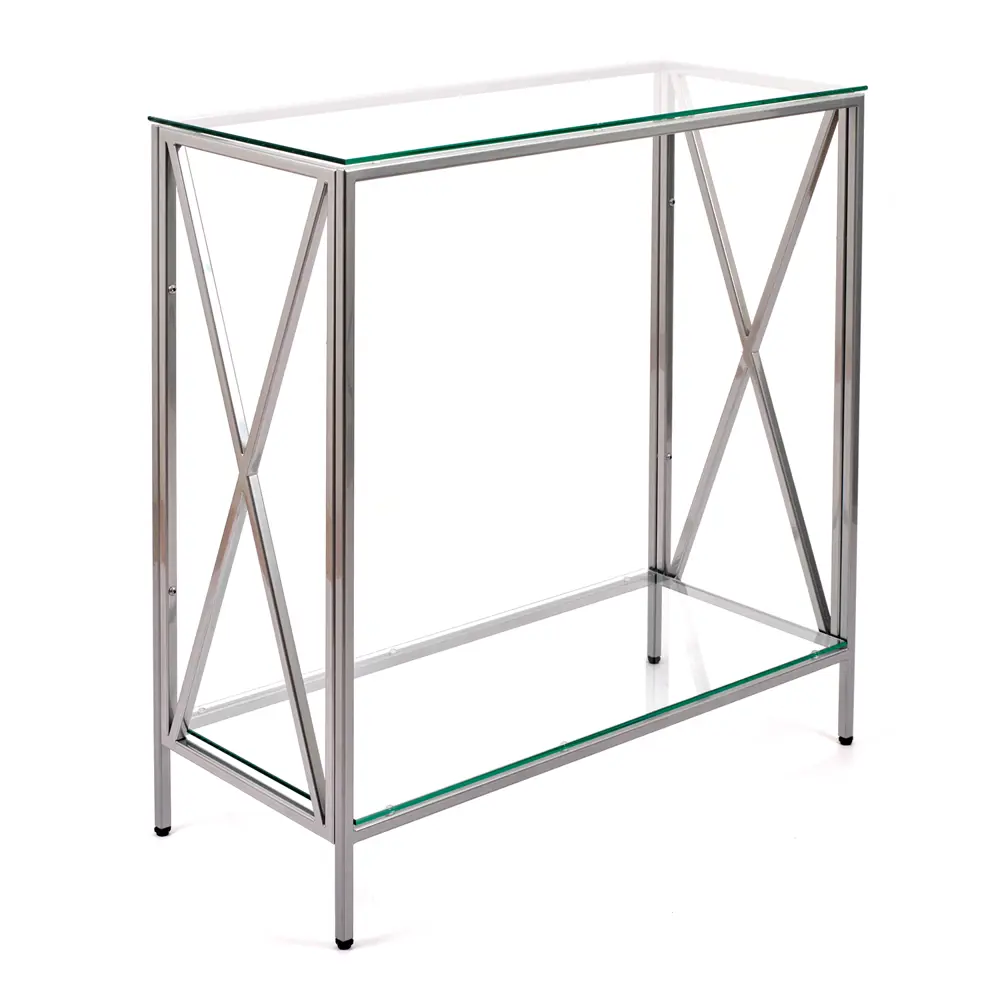 Фото Консоль напольная Allconsoles 1031-CS clear 100x80x35 см сталь цвет серебряный Фото Консоль напольная Allconsoles 1031-CS clear 100x80x35 см сталь цвет серебряный