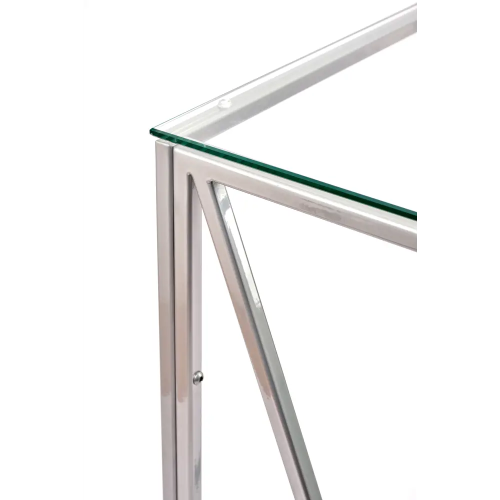 Фото 3 Консоль напольная Allconsoles 1031-CS clear 100x80x35 см сталь цвет серебряный Фото 3 Консоль напольная Allconsoles 1031-CS clear 100x80x35 см сталь цвет серебряный