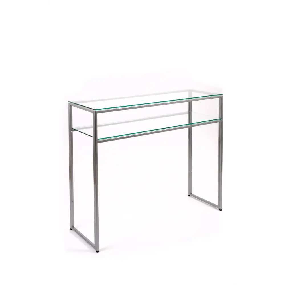 Фото 2 Консоль напольная Allconsoles 1042-CS clear 100x80x25 см сталь цвет серебряный Фото 2 Консоль напольная Allconsoles 1042-CS clear 100x80x25 см сталь цвет серебряный