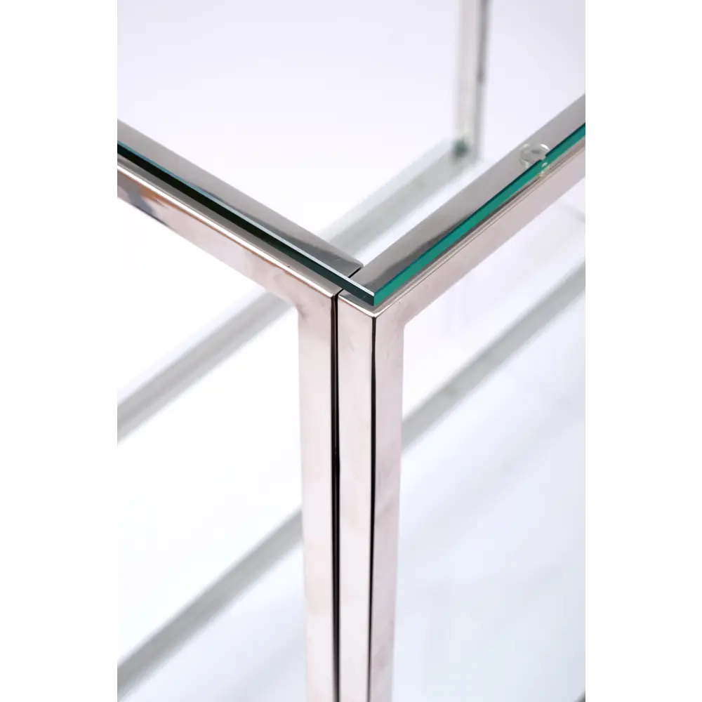 Фото 4 Консоль напольная Allconsoles 2011-CC clear 100x80x35 см сталь цвет хром Фото 4 Консоль напольная Allconsoles 2011-CC clear 100x80x35 см сталь цвет хром