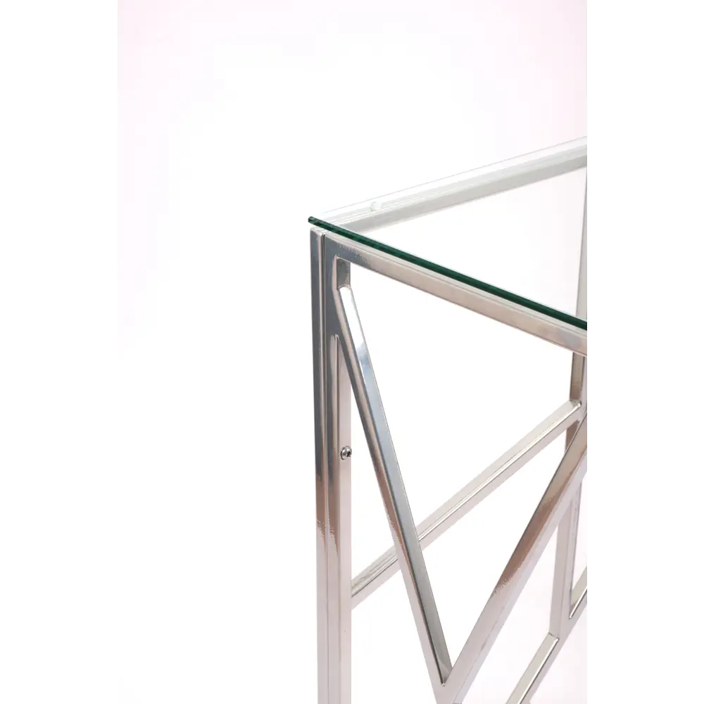 Фото 6 Консоль напольная Allconsoles 1054-CS clear 80x80x25 см сталь цвет серебряный Фото 6 Консоль напольная Allconsoles 1054-CS clear 80x80x25 см сталь цвет серебряный